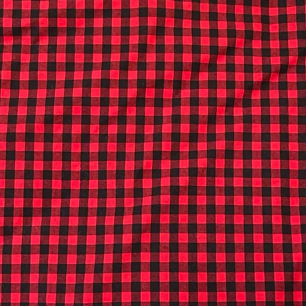 Holiday Old Navy Button Down Shirt Boys Large 10/12 Red Black Buffalo Plaid